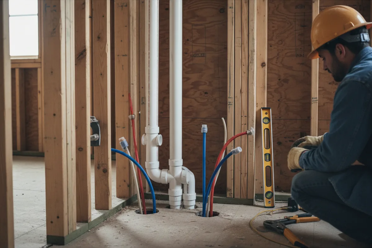 Drain and supply rough-in during Drain Cleaning in Bridgeport